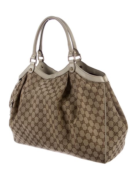 gucci gg running large tote|Gucci canvas large tote.